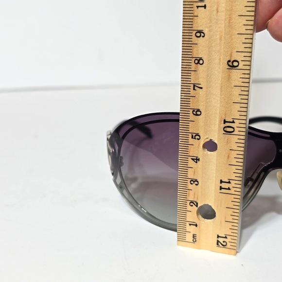 Chanel 4144 Shield Ladies Sunglasses Grey/Black Lenses Black Arm - Picture 7 of 9